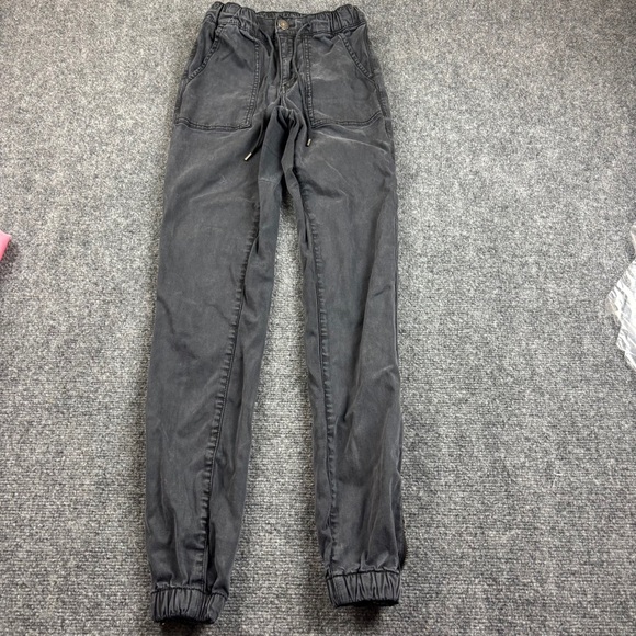 AMERICAN EAGLE Women’s Charcoal Grey Super Stretch Jogger Pants size 2 Long - Picture 2 of 9
